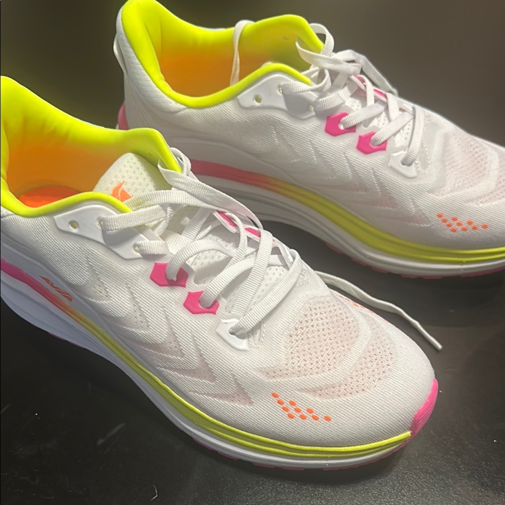 Avia White and Pink Athletic Shoes Lightweight Performance